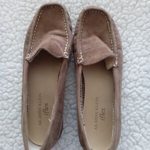 Anne Klein Tan Suede Loafers